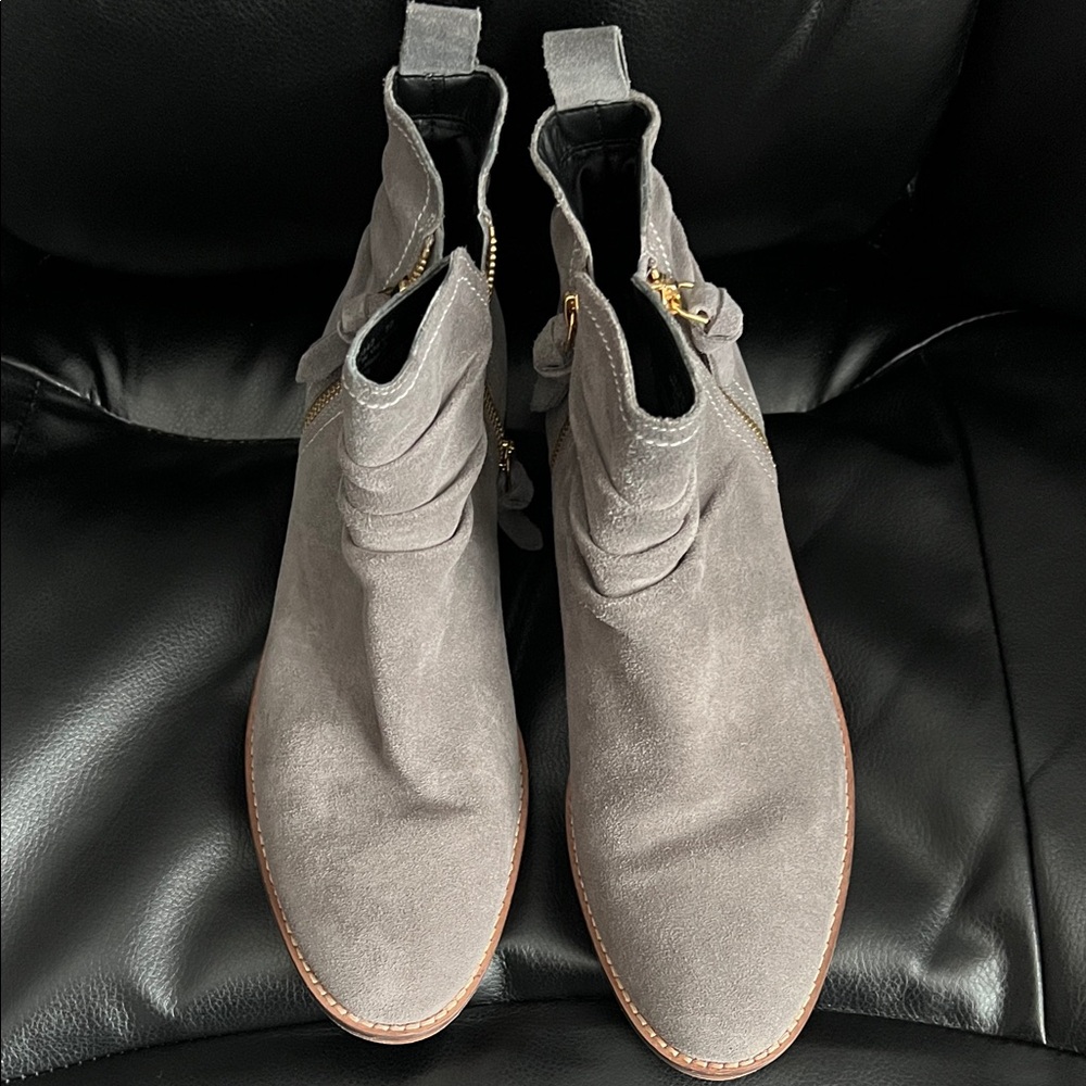 Cole Haan Women’s Taupe Suede Ankle Booties